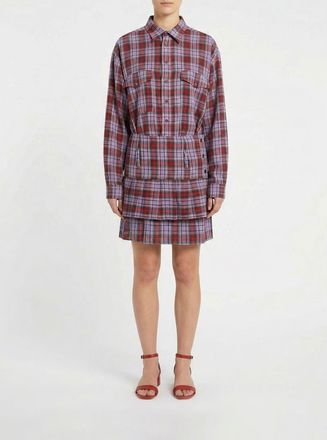 Vivienne Westwood Abito mini in lino con motivo check