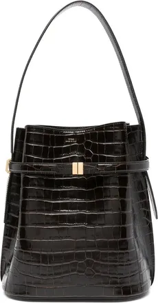 Toteme Belted Crocodile-embossed Bucket Bag