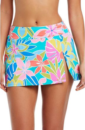 Bleu Rod Beattie High Waist Skirted Bikini Bottoms in Aqua Fresca at Nordstrom, Size 14