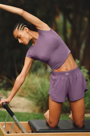 Alo | Match Point Short in Plum Kiss Purple, Size: Medium