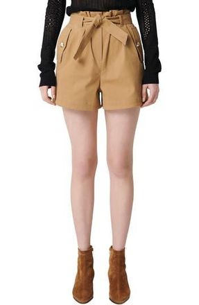 Maje Ipure Belted Shorts in Camel at Nordstrom Rack, Size 4 Us / 36 Fr