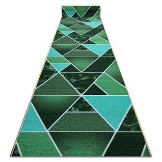 RugsX RugsX Anti-Slip Triangles Runner in Green | Size: 110 cm x 500 cm