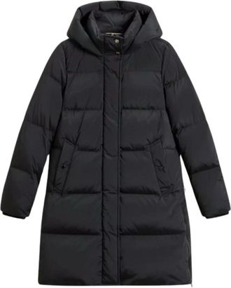 Woolrich Long Kelly Down Jacket - Dames - Dons jassen - Zwart - M - Leer - Jassen