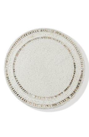 Tiramisu The Coastal Pearl Beaded Placemat in White at Nordstrom Rack