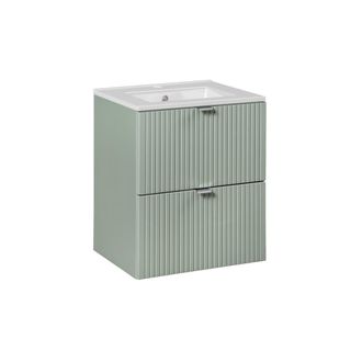Petits Meubles Mueble lavabo encastrado 2 cajones estratificado Verde