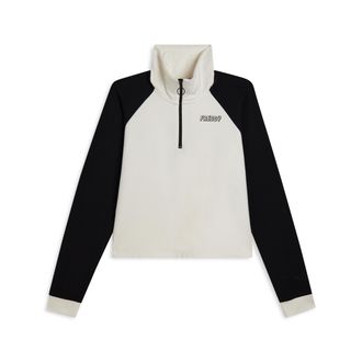 Freddy Felpa cropped bicolore con mezza zip e collo alto