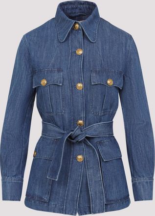 Valentino Garavani Womens Denim Blazer - Blue Cotton - Size EU 40 (Womens)