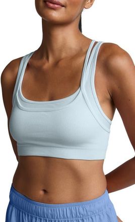 Beyond Yoga Seamless Moves Layered Sports Bra in Morning Sky Blue at Nordstrom, Size X-Large