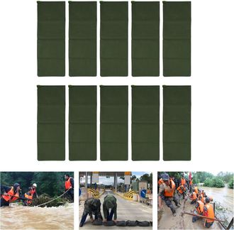 Infinite Protecci&oacute;n Contra Inundaciones Fabricada En Poli&eacute;ster 600d - Juego De 10 Bolsas Reutilizables De Protecci&oacute;n Contra La Intemperie (25x70cm, Verde Oscur