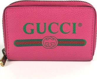 Gucci Pink Leather Coin Purse/Coin Case (Pre-Owned)
