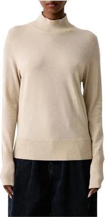 Pinko Pinko - Trui met halve col - Dames - Truien - Beige - Maat: XS Wol