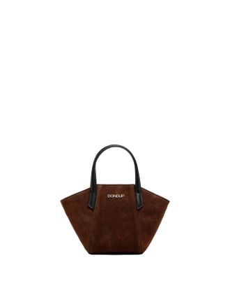 Dondup Compact Brown Suede Mini Bag