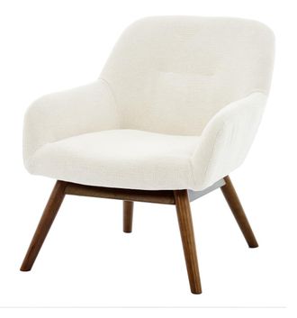 Moloo Sill&oacute;n de madera patinada nogal y tejido trendy beige