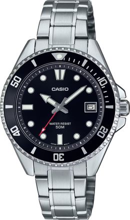 Casio Mens Stainless Steel Watch with Black Dial - MDV-10D-1A1VDF