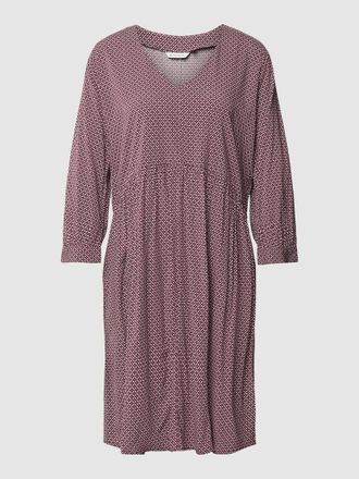 Tom Tailor Knielanges Kleid mit Allover-Print in Bordeaux, Gr&ouml;&szlig;e 34