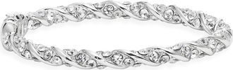 Open Edit Pav&eacute; Crystal Hinge Bracelet in Clear- Silver at Nordstrom