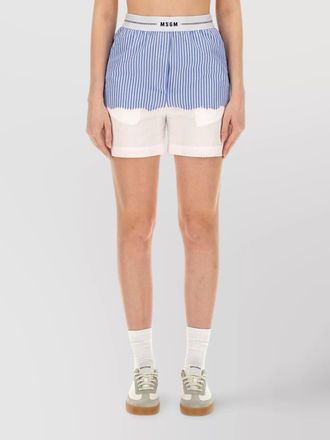 Msgm cotton regular-fit knee-length shorts