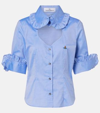 Vivienne Westwood Camisa Toulouse Frill de popel&iacute;n de algod&oacute;n