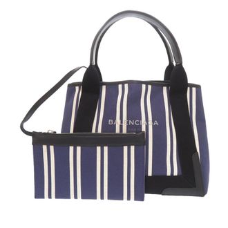 Balenciaga Pre-owned Balenciaga Canvas Striped Navy Cabas S Ladies D33R3BLAZUUFR0RM