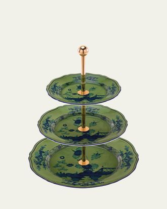 Ginori 1735 Oriente Italiano Malachite 3-Tier Stand
