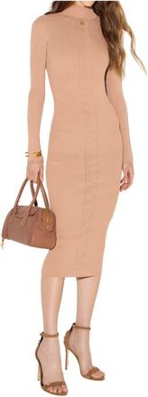Elisabetta Franchi Abito in maglia con dettaglio logo - - Dresses - Donna - Marrone - M