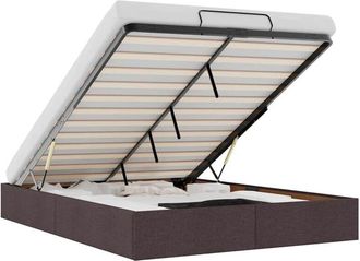 vidaXL Estructura Cama Otomana Sin Colch&oacute;n Marr&oacute;n Oscuro 140x190cm Vidaxl