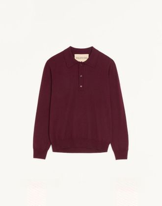 Valentino Polo Valentino in lana con ricamo VLogo Uomo BORDEAUX 3XL