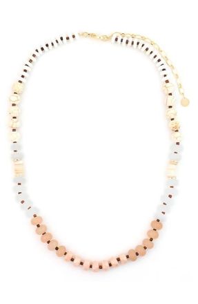 Panacea Peach Stone Beaded Necklace at Nordstrom