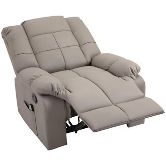 HOMCOM Homcom - Poltrona Massaggiante Con 8 Punti Vibranti Reclinazione 165&deg; Grigio