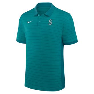 Nike Seattle Mariners Authentic Collection Striped Victory Nike Mens Dri-FIT MLB Polo in Green | 03BG0GJBMVR-P81