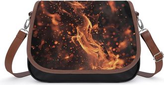 Generic Orange Fire Crossbody Bags for Women Shoulder Messenger Bag Purse Handbags