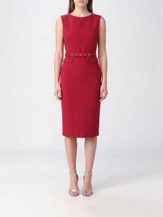 Pinko Abito midi a tubino in cr&ecirc;pe senza maniche con cintura in vita