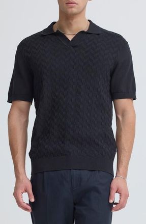 Casual Friday Dyrvik Textured Cotton Knit Polo in Dark Navy at Nordstrom, Size X-Large