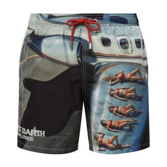 MC2 Saint Barth Gustavia Placed Print Swim Short - male - MC2 Saint Barth - Beachwear - Multicolor - S - Swimwear
