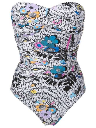 Amir Slama Costume intero senza spalline con stampa - Multicolore