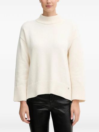 DKNY Ribbed high-neck sweater - Neutrals