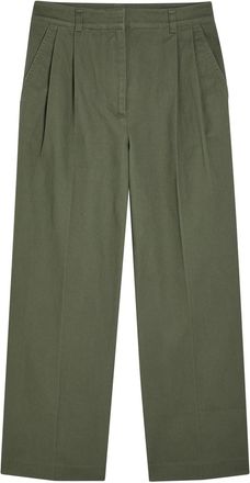 Anine Bing Belen Straight-leg Twill Trousers - Dark Green - 10 (UK14 / L)