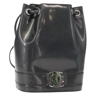 Ferragamo Pre-owned Backpacks, female, Black, Size: ONE SIZE Pre-owned Leather Backpack
