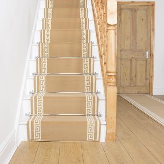 Runrug Stair Runner Carpet for Staircases - Soft & Comfy, 9mm - Key in Beige | Size: 60 cm x 480 cm