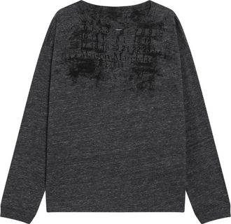 Maison Margiela Numbers Longsleeve T-Shirt - Dames - Longsleeves - Grijs - M - Katoen - Tops