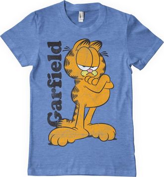 Garfield Officially Licensed Mens T-Shirt (Blue-Heather), Small