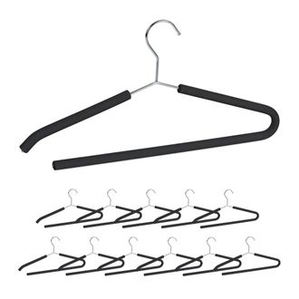 Relaxdays 36 Perchas Ropa Antideslizantes, Para Trajes, Pantalones, Metal Y Goma Eva, 42,5 Cm De Ancho, Negro