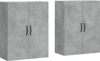 vidaXL Vidaxl - Armarios De Pared 2 Uds Madera De Ingenier&iacute;a Gris Hormig&oacute;n