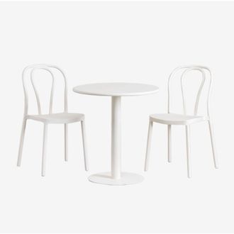 Sklum Sklum - Set De Mesa Redonda &Oslash;70 Cm Y 2 Sillas De Jard&iacute;n Mizzi