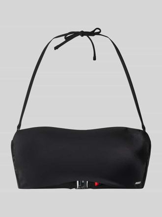 HUGO BOSS Bikini-Oberteil mit Label-Schriftzug Modell PURE BANDEAU in Black, Gr&ouml;&szlig;e XL