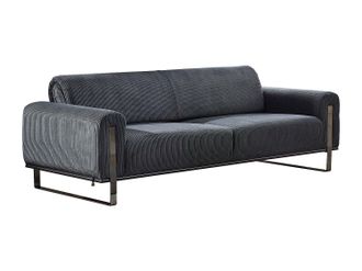 Vente-Unique Sof&aacute; de 3 plazas de pana gris oscuro ADRANI
