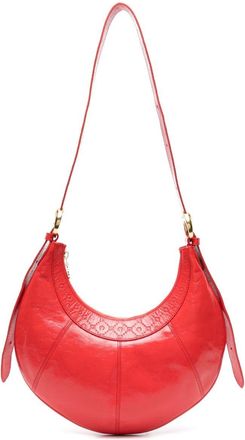 Marine Serre Eclips leather crossbody bag - women - Polyester/Calf Leather - One Size - Red