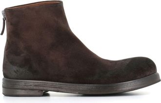 Marsèll round-toe leather boots - men - Suede/Calf Leather/Calf Leather - 43 - Brown