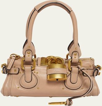 Chlo&eacute; Small Paddington Padlock Shoulder Bag in Leather