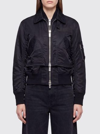 sacai Bomber in misto cotone con collo classico e chiusura a zip